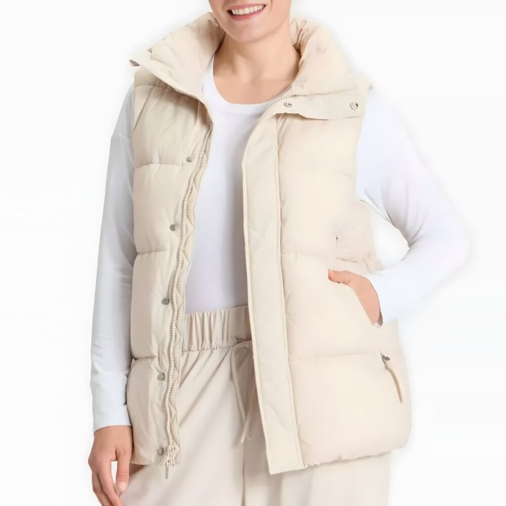 NWT All in Motion Women’s Long Puffer Vest – Off White – Size M – WJK-100023 - Picture 6 of 6